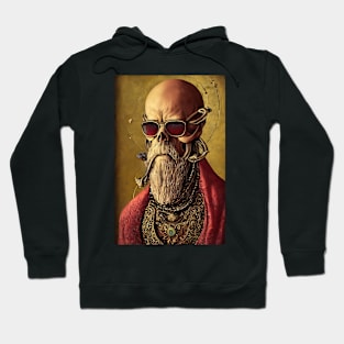 Surreal renaissance skull god with sunglasses Hoodie